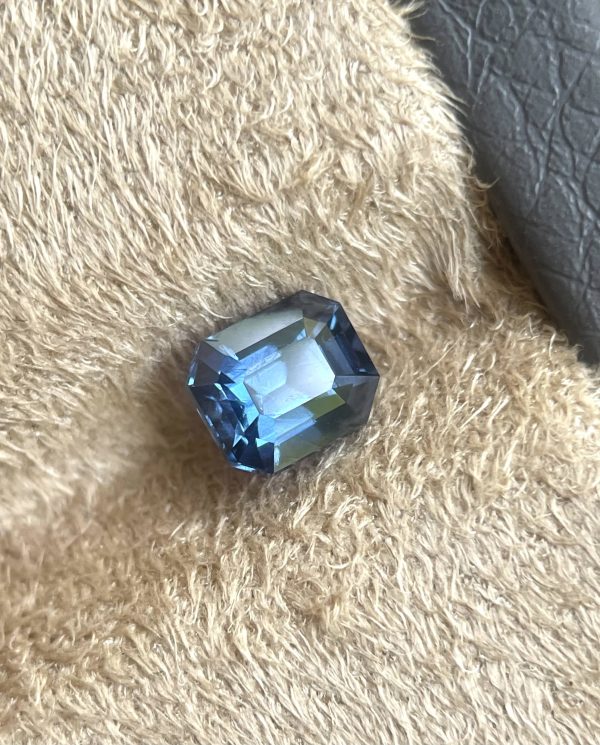 octagon shape blue spinel