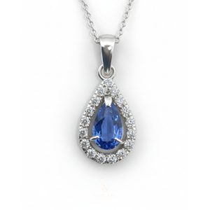 pear shape Blue Sapphire Pendant