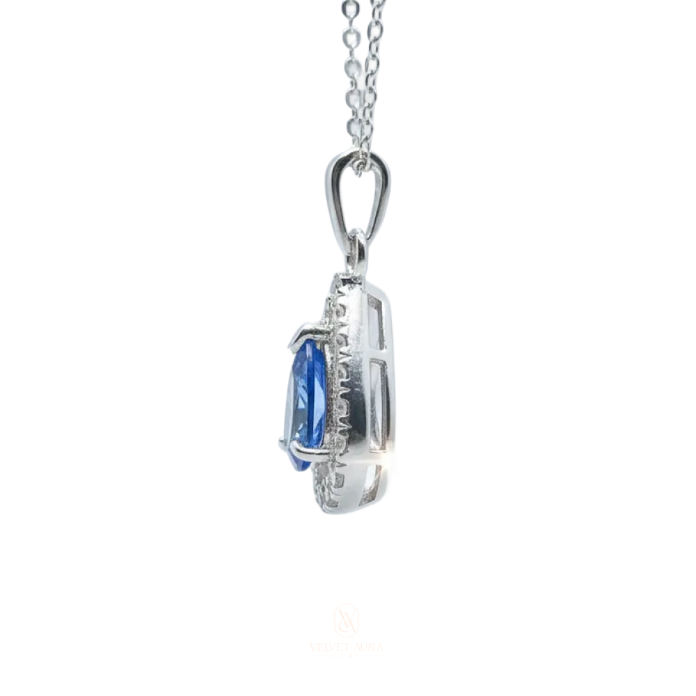 pear shape Blue Sapphire Pendant
