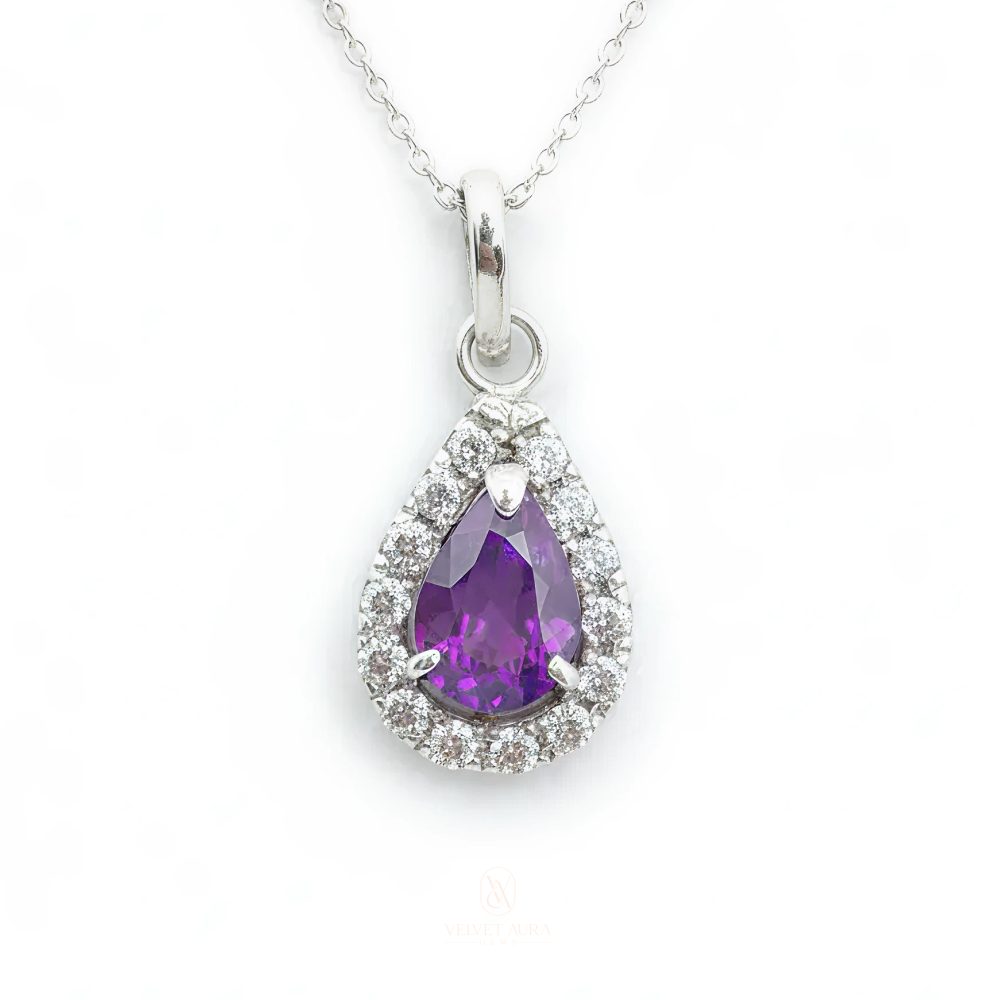 pear shape Purple Sapphire Pendant